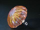 Authentic 1950's / 60's MURANO art glass basket, orange/pink gold leaf inclusion