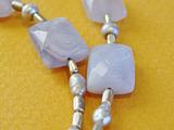 High quality vintage Sterling silver and Chalcedony necklace. Pale lavender.