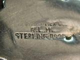 Beautiful vintage Sterling silver Adventurine scroll pendant Sterling chain