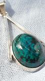 Lovely Handcrafted Chrysocolla Pendant set in Sterling Silver
