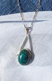 Lovely Handcrafted Chrysocolla Pendant set in Sterling Silver