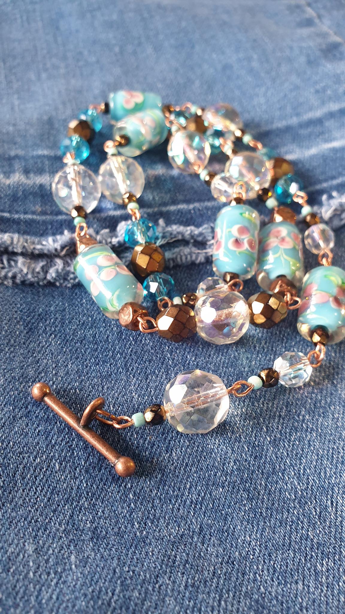 VENETIAN glass fiorato wedding cake beads necklace - Morning Glory Jewelry  & Antiques