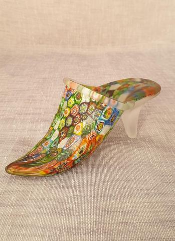 Murano Glass Millefiori Glass Shoe /Slipper