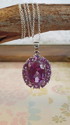 Stunning Sterling Silver Alexandrite Pendant Sterling Silver Chain