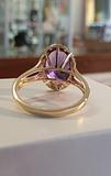 Stunning 9k Gold Amethyst and Diamond Cocktail Ring Size 10