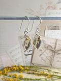Marquise Cut Citrine Earrings Set in Sterling Silver
