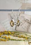 Marquise Cut Citrine Earrings Set in Sterling Silver