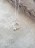 Sterling Silver Bee with Honeycomb Pendant