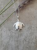 Sterling Silver Articulated Sea Turtle Pendant