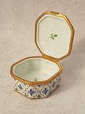 Vintage Octagonal Limoges France Porcelain Trinket Pot Hand Painted Excellent...