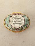 Vintage Halcyon Days Enamel Trinket Pot The Queen Mothers 80th Birthday