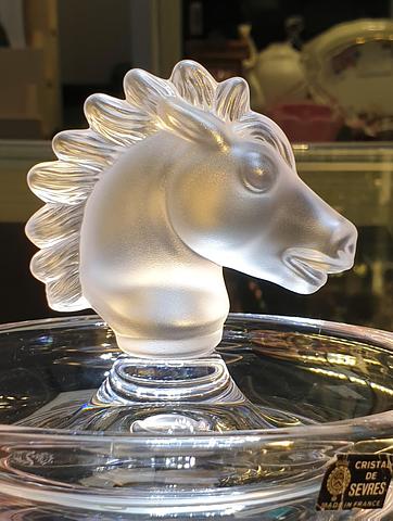 Stunning Sevres France Crystal Horse Bowl