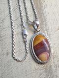 Outstanding Australian Mookaite Pendant with Heavy Sterling Silver Chain