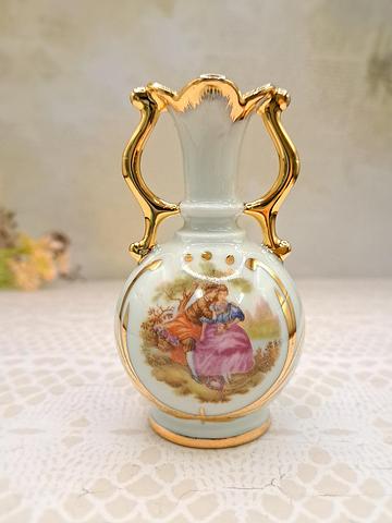 Vintage Limoges Miniature Twin Handle Vase