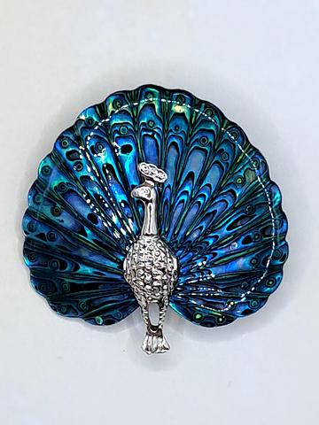 Fabulous Vintage Paua/Abalone Shell Peacock Brooch