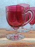 Collection of four Victorian era Cranberry glasses