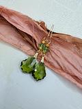 Swarovski Green Baroque Crystal Earrings Gold Filled Earrwires