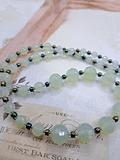 Beautiful Milky Green Faceted Czech Crystal Necklace