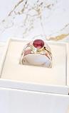 Sterling Silver Wide Band Natural Ruby Ring Size 81/2
