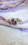 Sterling Silver Amethyst & Peridot Ring Size 9
