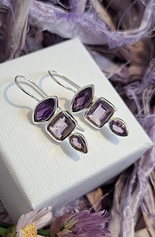 Stunning Sterling Silver and Amethyst Earrings