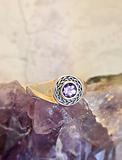 Sterling Silver Amethyst Celtic Claddagh Ring Size 12