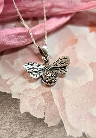 Sterling Silver Marcasite Bee Pendant