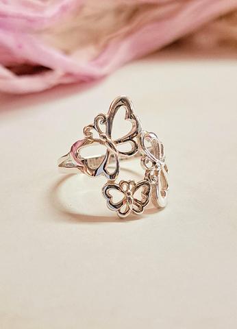 Sterling silver butterfly ring size 6