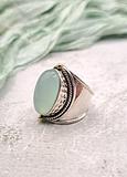 Statement Sterling Silver Chalcedony Ring size 8.5 / Q